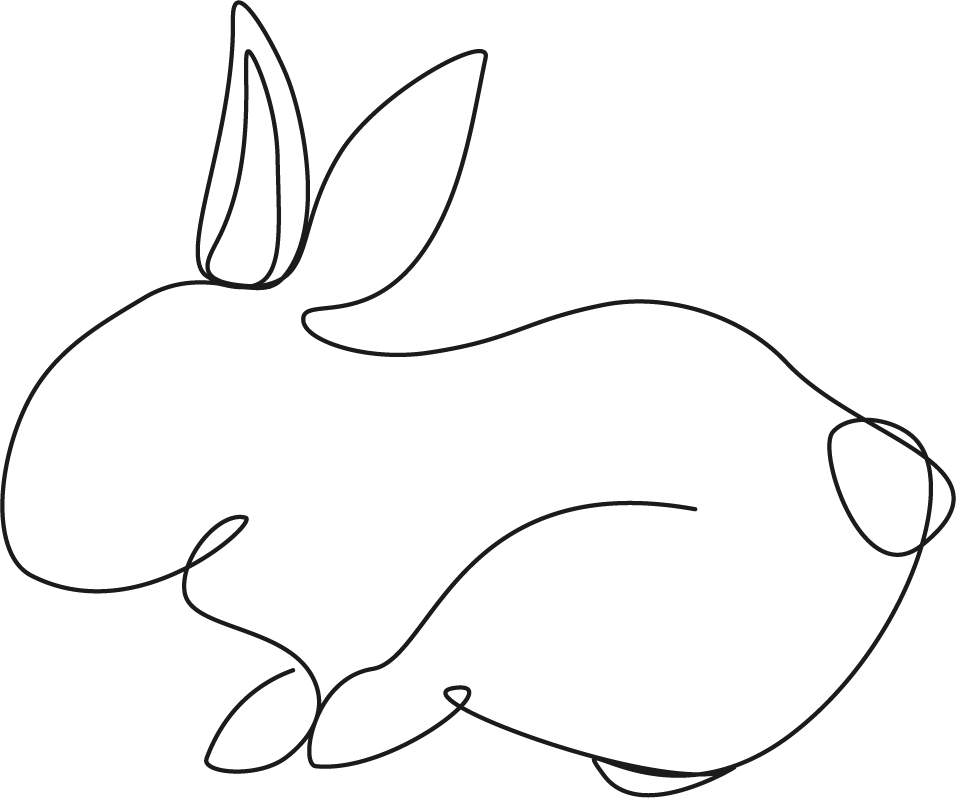Skissad illustration på en kanin