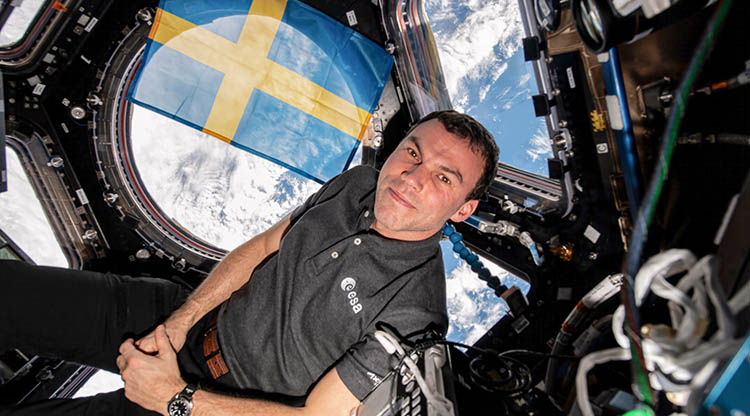 Marcus Wandt in cupola, Foto ESA