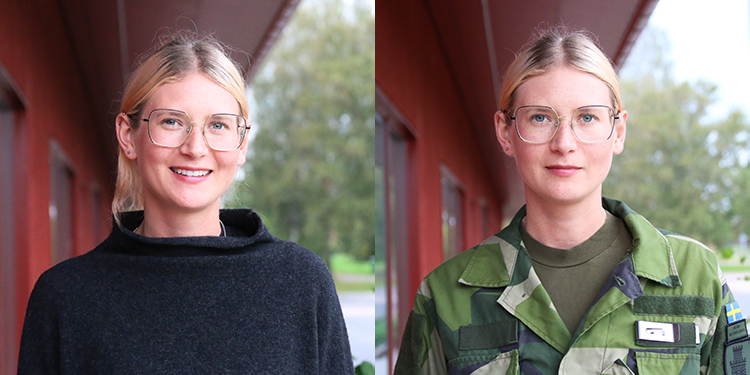 Bilder på Linnéa Hammar civil och militär